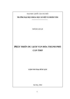Luận văn thạc sĩ ussh phát triển du lịch văn hóa thành phố cần thơ