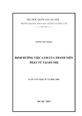 Luận văn thạc sĩ ussh định hướng việc làm của thanh niên phật tử tại hà nội
