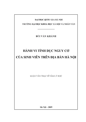 Luận văn thạc sĩ ussh hành vi tình dục nguy cơ của sinh viên trên địa bàn hà nội