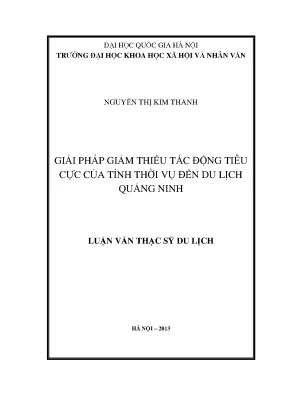 Luận văn thạc sĩ ussh giải pháp giảm thiểu tác động tiêu cực của tính thời vụ đến du lịch quảng ninh