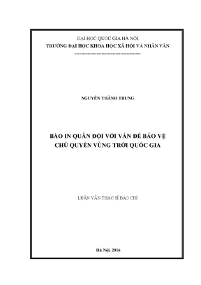 Luận văn thạc sĩ ussh báo in quân đội với vấn đề bảo vệ chủ quyền vùng trời quốc gia