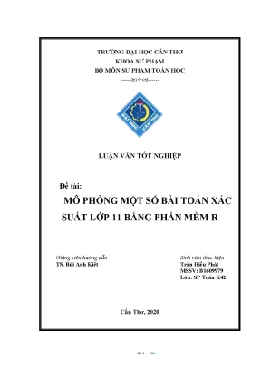 Luận văn thạc sĩ mô phỏng một số bài toán xác suất lớp 11 bằng phần mềm r