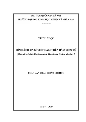 Luận văn thạc sĩ ussh hình ảnh ca sĩ việt nam trên báo điện tử khảo sát trên báo vietnamnet và thanh niên online năm 2017