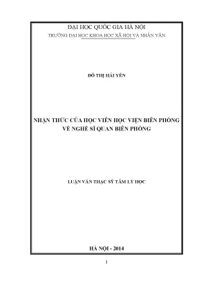 Luận văn thạc sĩ ussh nhận thức của học viên học viện biên phòng về nghề sĩ quan biên phòng