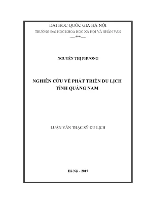 Luận văn thạc sĩ ussh nghiên cứu về phát triển du lịch tỉnh quảng nam