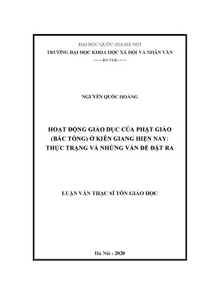 Luận văn thạc sĩ ussh hoạt động giáo dục của phật giáo bắc tông ở kiên giang hiện nay thực trạng và những vấn đề đặt ra