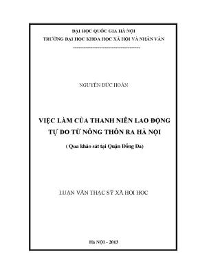 Luận văn thạc sĩ ussh việc làm của thanh niên lao động tự do từ nông thôn ra thành phố qua khảo sát tại quận đống đa