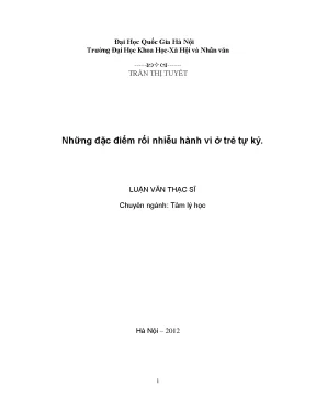 Luận văn thạc sĩ ussh những đặc điểm rối nhiễu hành vi ở trẻ tự kỷ