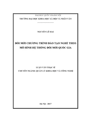 Luận văn thạc sĩ ussh đổi mới chương trình đào tạo nghề theo mô hình hệ thống đổi mới quốc gia