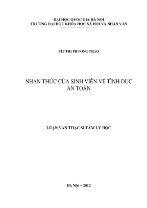 Luận văn thạc sĩ ussh nhận thức của sinh viên về tình dục an toàn