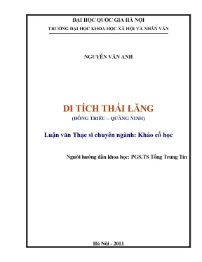 Luận văn thạc sĩ ussh di tích thái lăng đông triều quảng ninh