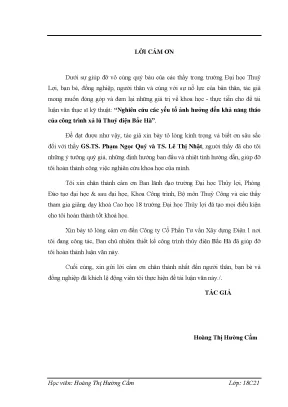 Luận văn thạc sĩ nghiên cứu các yếu tố ảnh hưởng đến khả năng tháo của công trình xả lũ thủy điện bắc hà