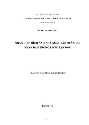 Luận văn thạc sĩ ussh nhận diện hình ảnh nhà xuất bản quân đội nhân dân trong lòng bạn đọc