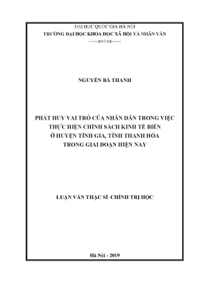 Luận văn thạc sĩ ussh phát huy vai trò của nhân dân trong việc thực hiện chính sách kinh tế biển ở huyện tĩnh gia tỉnh thanh hóa trong giai đoạn hiện nay