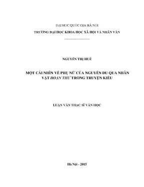 Luận văn thạc sĩ ussh một cái nhìn về người phụ nữ của nguyễn du qua nhân vật hoạn thư trong truyện kiều