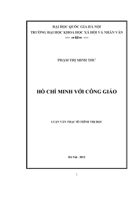 Luận văn thạc sĩ ussh hồ chí minh với công giáo luận văn ths khoa học chính trị 60 31 27
