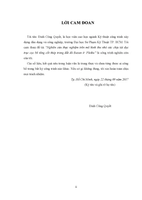 Luận văn thạc sĩ nghiên cứu thực nghiệm trên mô hình thu nhỏ sức chịu tải dọc trục bê tông cốt thép trên đất đỏ bazan ở pleiku