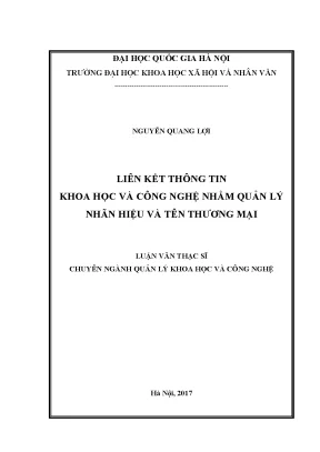 Luận văn thạc sĩ ussh liên kết thông tin khoa học và công nghệ nhằm quản lý nhãn hiệu và tên thương mại