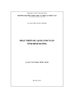 Luận văn thạc sĩ ussh phát triển du lịch cuối tuần tỉnh bình dương