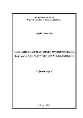 Luận văn thạc sĩ ussh làng nghề khảm trai chuyên mỹ phú xuyên hà tây và vấn đề phát triển bền vững làng nghề