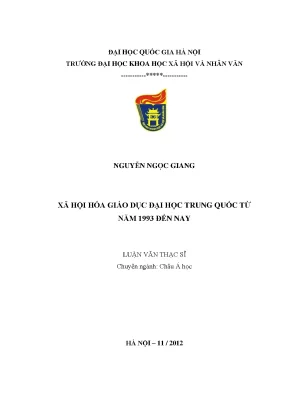 Luận văn thạc sĩ ussh xã hội hóa giáo dục đại học trung quốc từ năm 1993 đến nay luận văn ths châu á học 60 31 50