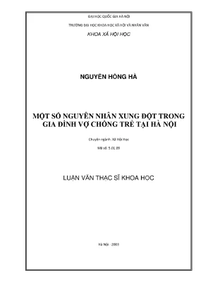 Luận văn thạc sĩ ussh một số nguyên nhân xung đột trong gia đình vợ chồng trẻ tại hà nội