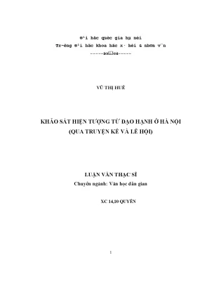 Luận văn thạc sĩ ussh khảo sát hiện tượng từ đạo hạnh ở hà nội qua truyện kể và lễ hội