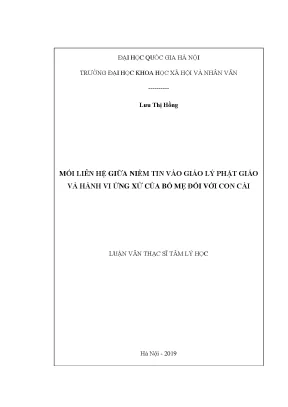 Luận văn thạc sĩ ussh mối liên hệ giữa niềm tin vào giáo lý phật giáo và hành vi ứng xử của bố mẹ đối với con cái
