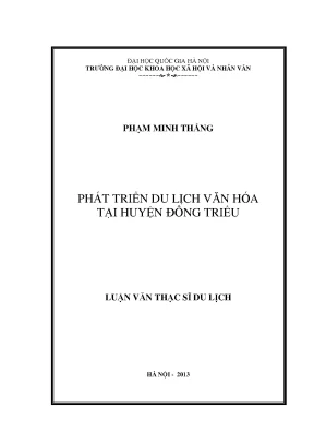 Luận văn thạc sĩ ussh phát triển du lịch văn hóa tại huyện đông triều