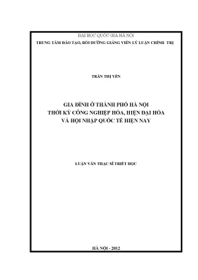 Luận văn thạc sĩ ussh gia đình ở thành phố hà nội thời kỳ công nghiệp hóa hiện đại hóa và hội nhập quốc tế hiện nay