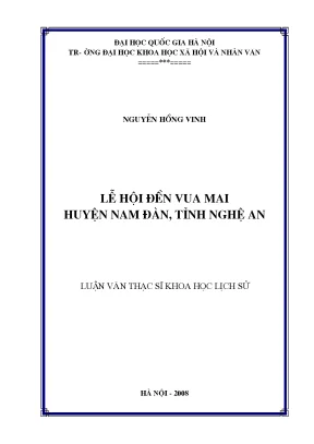 Luận văn thạc sĩ ussh lễ hội đền vua mai huyện nam đàn tỉnh nghệ an