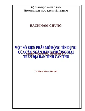 Luận văn thạc sĩ file word một số biện pháp mở rộng tín dụng của các ngân hàng thương mại trên địa bàn tỉnh cần thơ