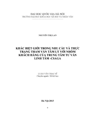 Luận văn thạc sĩ ussh khác biệt giới trong nhu cầu và thực trạng tham vấn tâm lý với nhóm khách hàng của trung tâm tư vấn linh tâm csaga