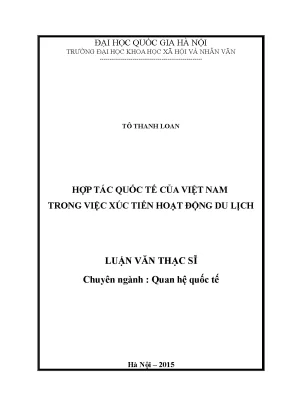 Luận văn thạc sĩ ussh hợp tác quốc tế của việt nam trong việc xúc tiến hoạt động du lịch