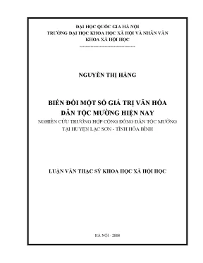 Luận văn thạc sĩ ussh biến đổi một số giá trị văn hóa của dân tộc mường hiện nay