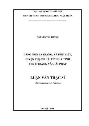 Luận văn thạc sĩ ussh làng nón ba giang xã phù việt huyện thạch hà tỉnh hà tĩnh thực trạng và giải pháp