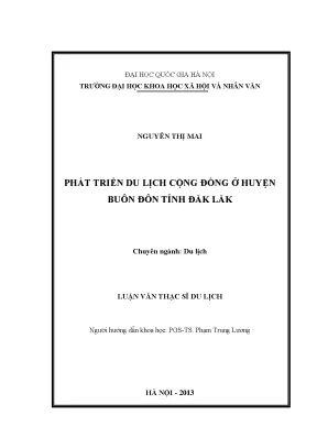 Luận văn thạc sĩ ussh phát triển du lịch cộng đồng ở huyện buôn đôn tỉnh đăk lăk chuyên ngành đào tạo thí điểm
