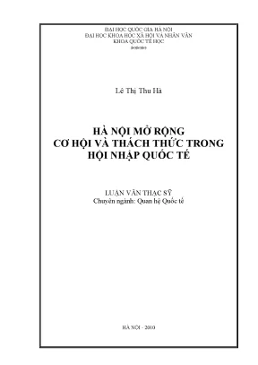 Luận văn thạc sĩ ussh hà nội mở rộng cơ hội và thách thức trong hội nhập quốc tế