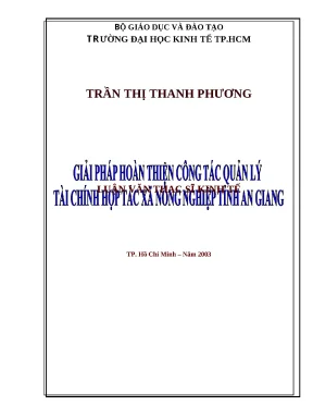 Luận văn thạc sĩ file word giải pháp hoàn thiện công tác quản lý tài chính hợp tác xã nông nghiệp tỉnh an giang