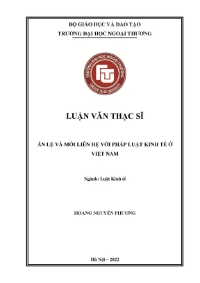 Luận văn thạc sĩ án lệ và mối liên hệ với pháp luật kinh tế ở việt nam