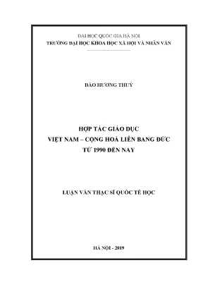 Luận văn thạc sĩ ussh hợp tác giáo dục việt nam cộng hòa liên bang đức từ 1990 đến nay