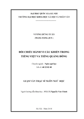 Luận văn thạc sĩ ussh đối chiếu hành vi cầu khiến trong tiếng việt và tiếng quảng đông