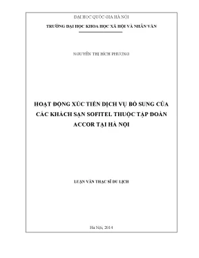 Luận văn thạc sĩ ussh hoạt động xúc tiến dịch vụ bổ sung của các khách sạn sofitel thuộc tập đoàn accor tại hà nội