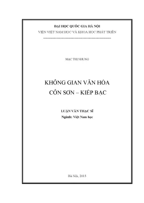 Luận văn thạc sĩ ussh không gian văn hóa côn sơn kiếp bạc