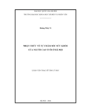 Luận văn thạc sĩ ussh nhận thức về tự chăm sóc sức khỏe của người cao tuổi ở hà nội