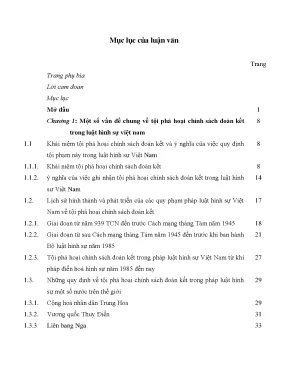 Luận văn thạc sĩ tội phá hoại chính sách đoàn kết trong luật hình sự việt nam