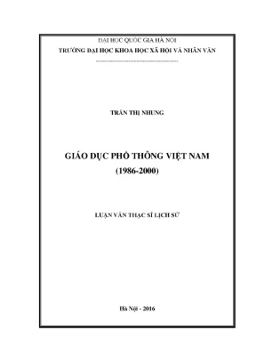 Luận văn thạc sĩ ussh giáo dục phổ thông việt nam 1986 2000