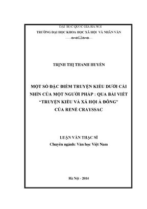 Luận văn thạc sĩ ussh một số đặc điểm truyện kiều dưới cái nhìn của một người pháp qua bài viết truyện kiều và xã hội á đôngcủa rené crayssac