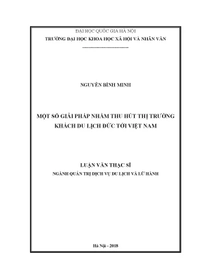Luận văn thạc sĩ ussh một số giải pháp nhằm thu hút thị trường khách du lịch đức tới việt nam
