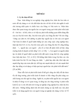 Luận văn thạc sĩ ussh phát triển nguồn nhân lực con người trong sự nghiệp công nghiệp hóa hiện đại hóa ở tỉnh nam định hiên nay